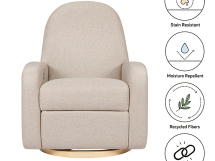 M23188PBEWLB,Babyletto,Nami Glider Recliner w/ Electronic Control and USB in Performance Beach Eco-Weave w/ Light Wood Base