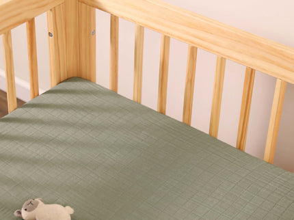 T29733MCA,Babyletto,Matcha Muslin All-Stages Midi Crib Sheet in GOTS Certified Organic Cotton