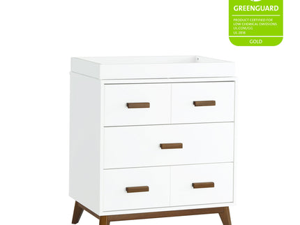 M5823WNL,Babyletto,Scoot 3-Drawer Changer Dresser in White/Natural Walnut Finish