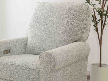B17787BWB,Monogram by Namesake,Monroe Pillowback Power Recliner in Black White Boucle