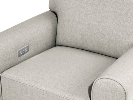 B17787PGET,Monogram by Namesake,Monroe Pillowback Power Recliner in Performance Grey Eco-Twill