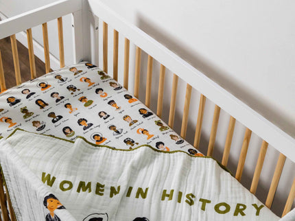 T28435,Babyletto,Women In History Muslin Crib Sheet in GOTS Certified Organic Cotton
