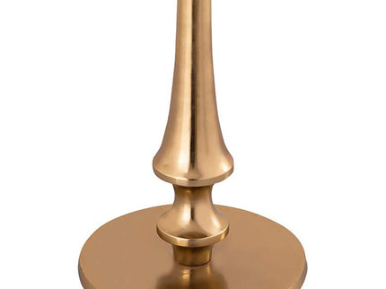 TOV 16" Wide Goathide and Gold Aluminum Modern Round Side Table