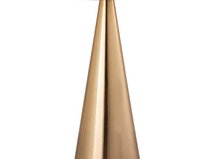 TOV Addyson 16" Wide Brushed Gold and Gray Marble Modern Side Table