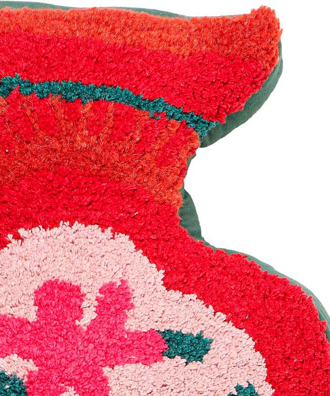 TOV Amphorae Textile 12" x 20" Red Tufted Accent Pillow