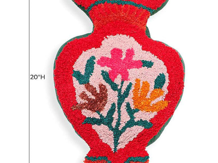 TOV Amphorae Textile 12" x 20" Red Tufted Accent Pillow