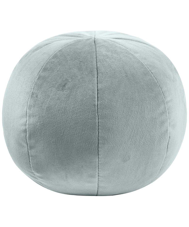 TOV Boba 14" Wide Sea Blue Velvet Round Decorative Pillow