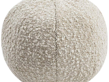 TOV Boba 9" Round Beige Velvet Modern Decorative Pillow