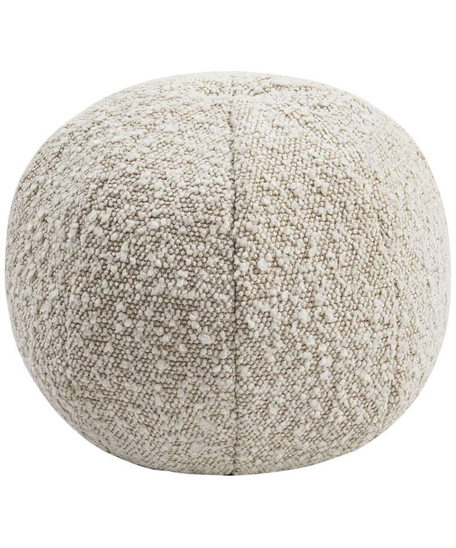 TOV Boba 9" Round Beige Velvet Modern Decorative Pillow