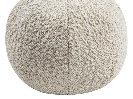 TOV Boba 9" Round Beige Velvet Modern Decorative Pillow