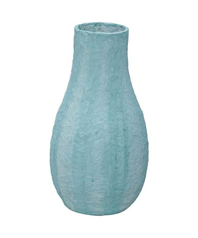 TOV Cotton Mache 12" High Modern Cloudy Blue Decorative Vase