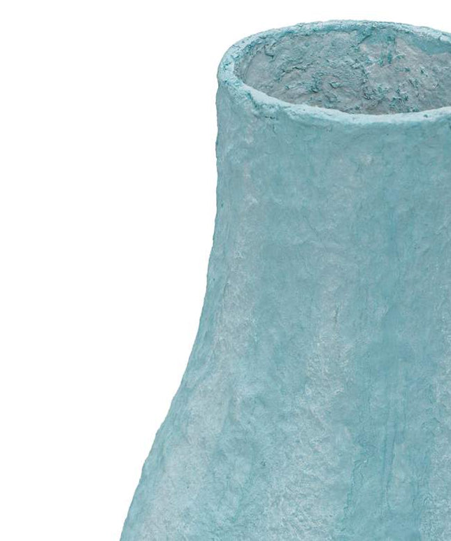 TOV Cotton Mache 12" High Modern Cloudy Blue Decorative Vase