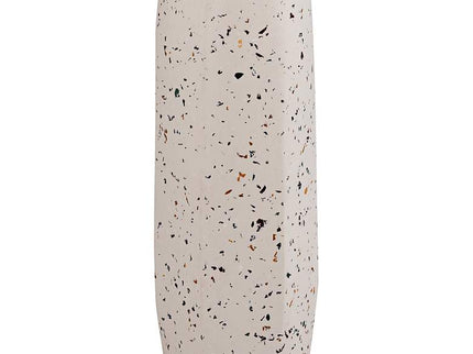 TOV Terrazzo 8 1/2" High Faux Marble White Concrete Decorative Vase