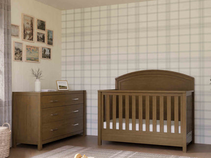 B26401LDF,Monogram by Namesake,Hemsted 4-in-1 Convertible Crib in Walnut Driftwood