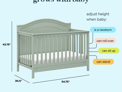 M12801LS,DaVinci,Charlie 4-in-1 Convertible Crib in Light Sage