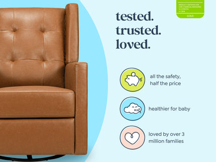 M21287VTL,DaVinci,Maddox recliner and swivel glider in Vegan Tan Leather