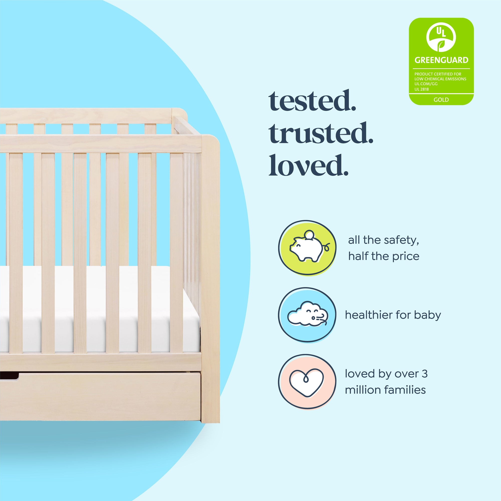 F11951NX,Carter's,Colby 4-in-1 Convertible Crib w/ Trundle Drawer in Washed Natural