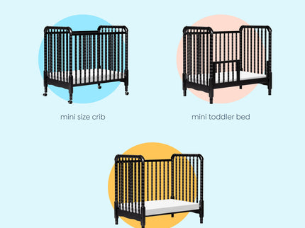M7398E,DaVinci,Jenny Lind 3-in-1 Convertible Mini Crib in Ebony