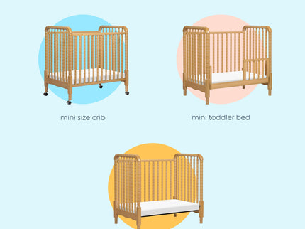 M7398HY,DaVinci,Jenny Lind 3-in-1 Convertible Mini Crib in Honey