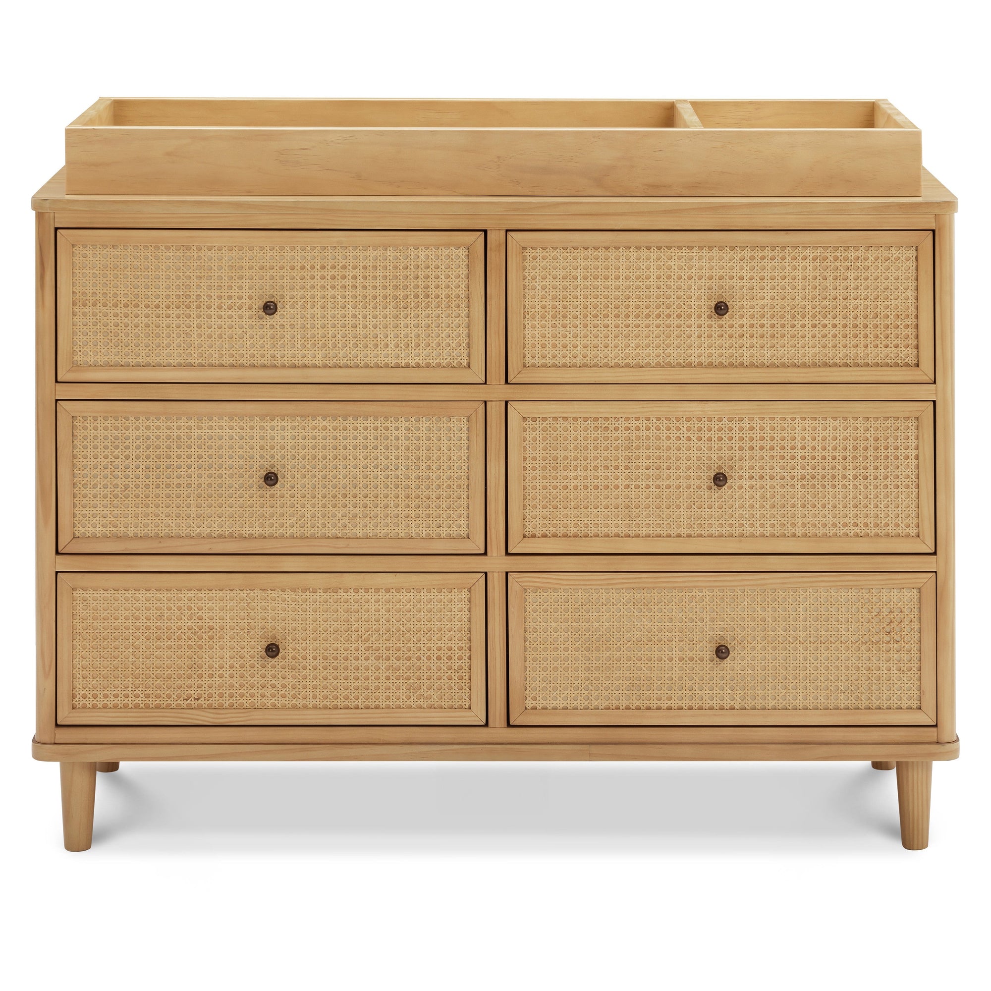 M23716HYHC,Namesake,Marin with Cane 6 Drawer Assembled Dresser in Honey and Honey Cane
