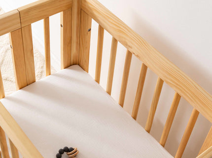 T29434,Babyletto,Plain White Muslin All-Stages Bassinet Sheet in GOTS Certified Organic Cotton