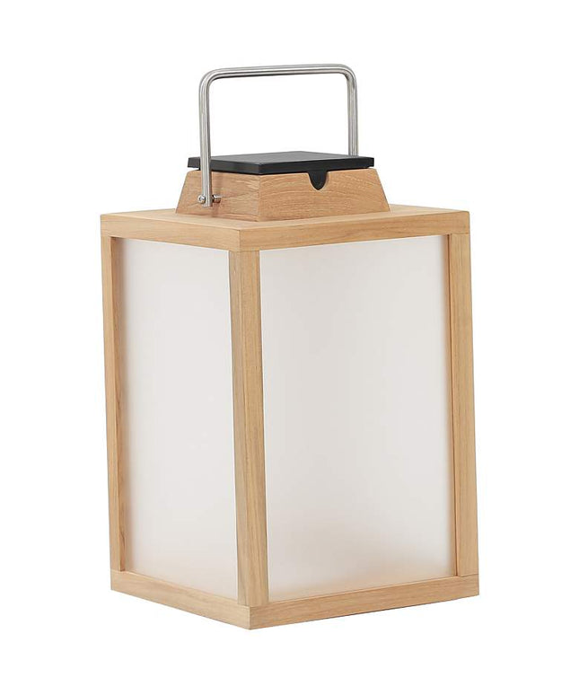 Tradition 15 1/2" High Teak Wood LED Solar Outdoor Lantern