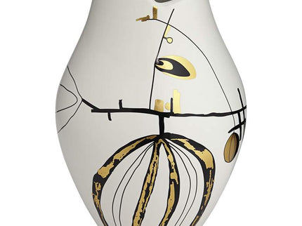 Tribeca 10 3/4" High Matte White Decorative Graphic Vase