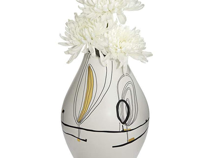Tribeca Matte White 2-Piece Decorative Graphic Vase Set