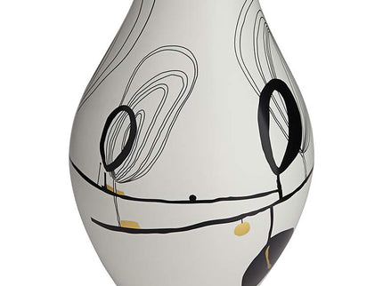 Tribeca Matte White 2-Piece Decorative Graphic Vase Set