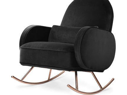 NW17087BLKV,Nursery Works,Compass Rocker in Black Velvet with Rose Gold Legs