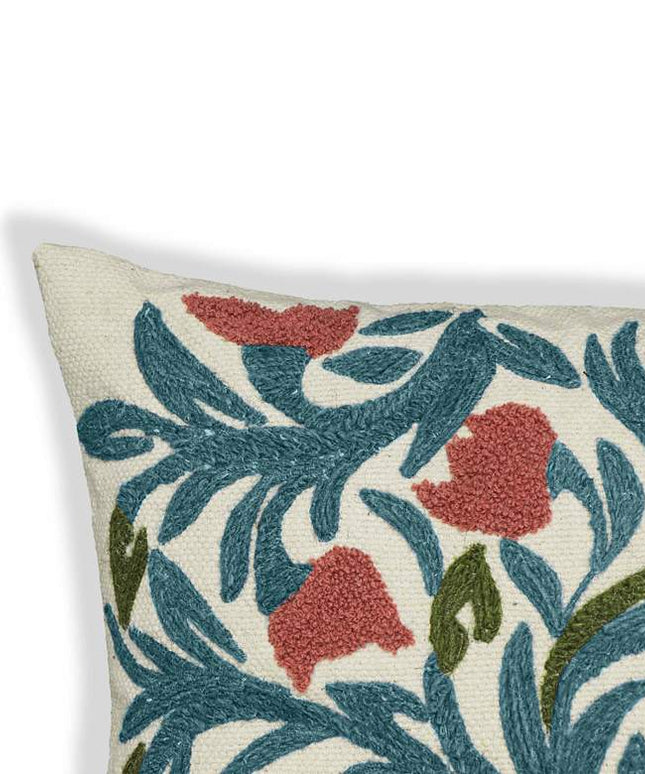 Tulip Embroidered Floral 20" Square Accent Cushion