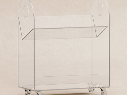 M15614K,Babyletto,Presto Acrylic Bookcase and Cart in Acrylic