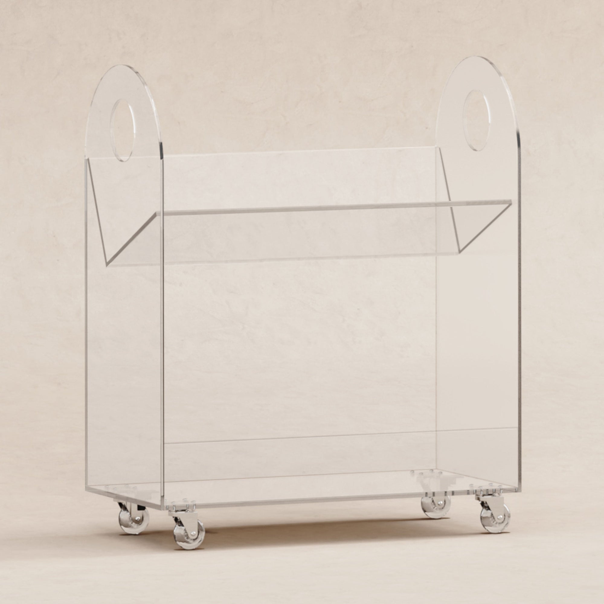 M15614K,Babyletto,Presto Acrylic Bookcase and Cart in Acrylic