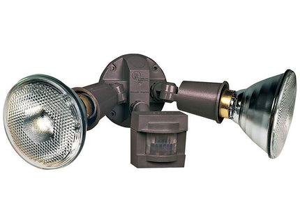 Twin-Flood Bronze Motion-Sensing Halogen Security Light