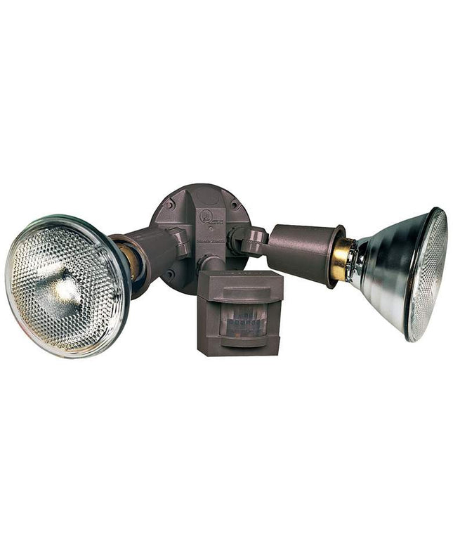 Twin-Flood Bronze Motion-Sensing Halogen Security Light