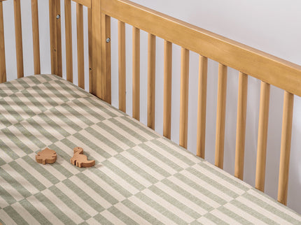 T30535,Babyletto,Moss Stripe Muslin Crib Sheet in GOTS Certified Organic Cotton