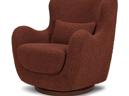 M24187RTRGB,Nursery Works,Solstice Swivel Glider in Rouge Teddy Loop w/Rouge Wood Base