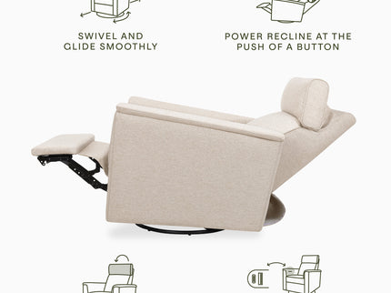 M17186PBEW,Namesake,Willa Plus Power Glider Recliner w/ Power Headrest in Performance Beach Eco-Weave