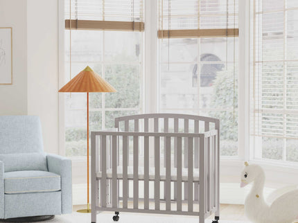 M18198G,DaVinci,Dylan Folding Portable 3-in-1 MiniCrib and TwinBed in Grey