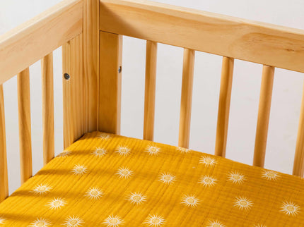 T26933,Babyletto,Golden Hour Muslin All-Stages Midi Crib Sheet in GOTS Certified Organic Cotton