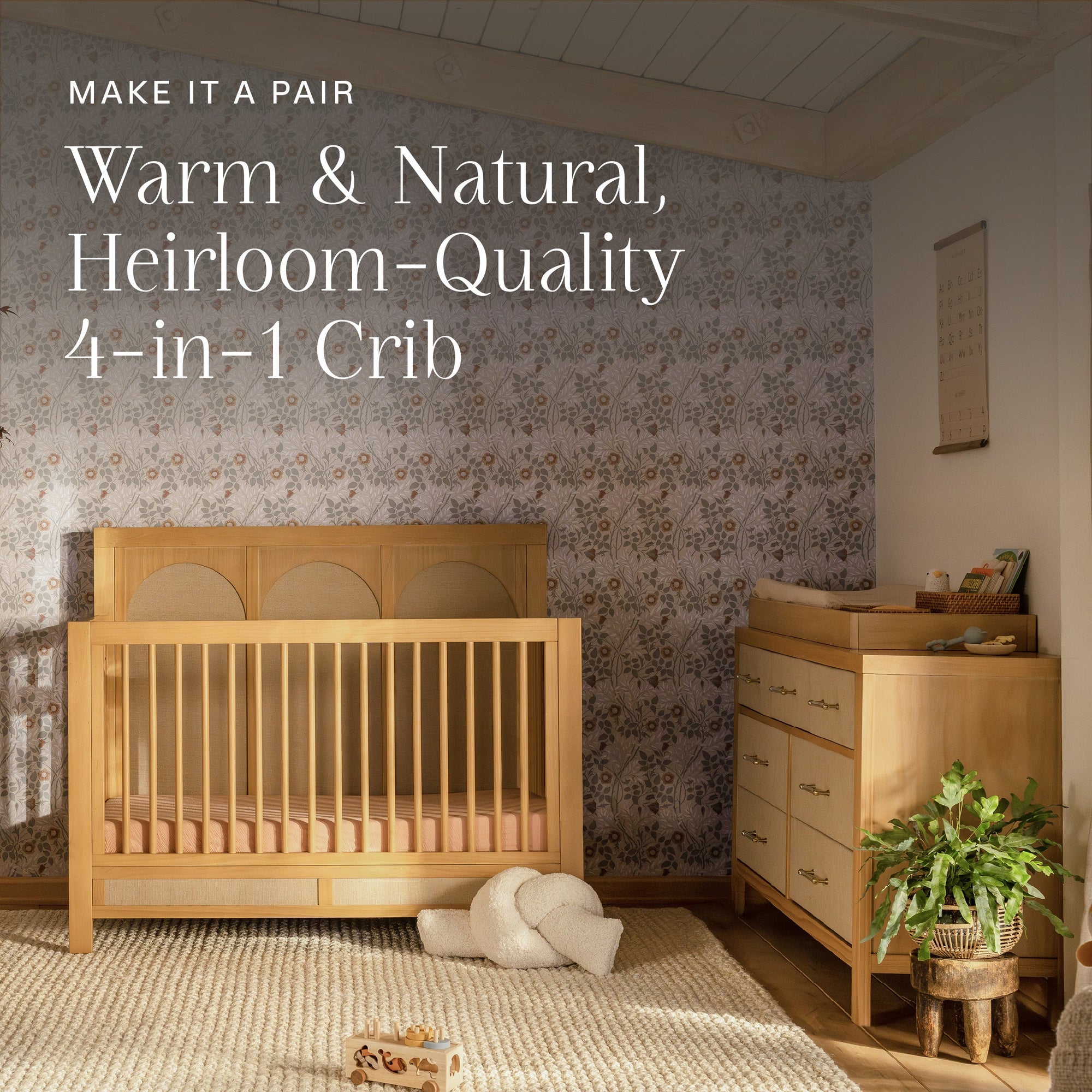 M24816HYPSEW,Namesake,Eloise 7-Drawer Assembled Dresser in Honey & Performance Sand Eco-Weave