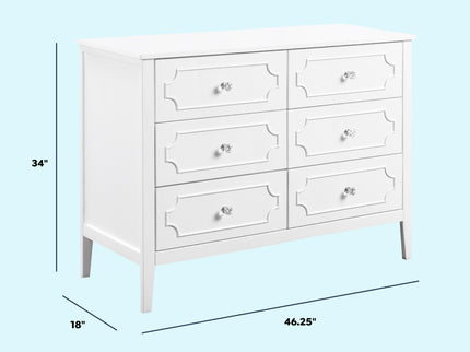 M11426W,DaVinci,Chloe Regency 6-Drawer Dresser in White