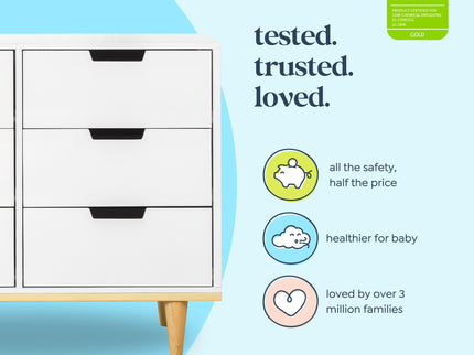 W4926WN,DaVinci,Marley 6-Drawer Double Dresser in White/Natural