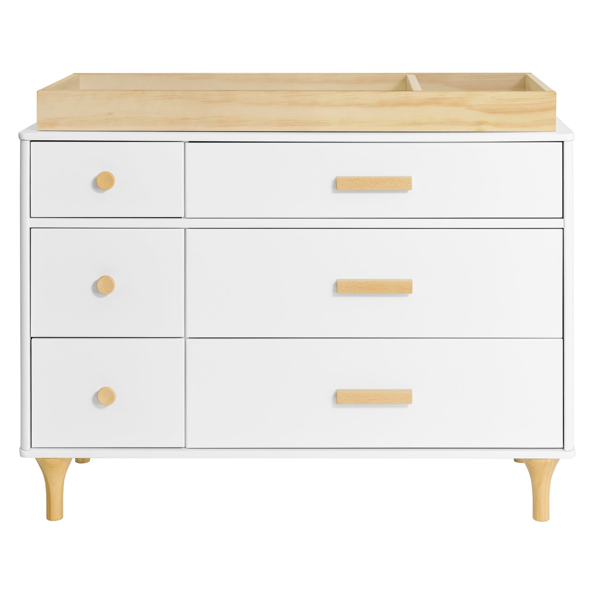 M9016WN,Babyletto,Lolly 6-Drawer Double Dresser  Assembled in White/Natural