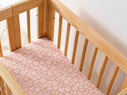 T28034,Babyletto,Daisy Muslin All-Stages Bassinet Sheet in GOTS Certified Organic Cotton