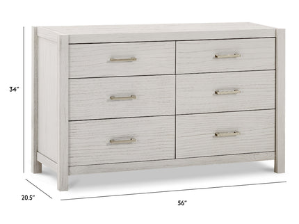 B26416WDF,Monogram by Namesake,Hemsted 6-Drawer Assembled Dresser in White Driftwood