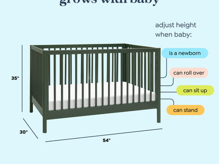 M25101FRGR,DaVinci,Birdie 3-in-1 Convertible Crib in Forest Green