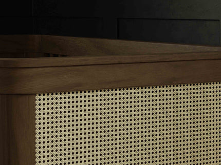 M23701NLBC,Namesake,Marin with Cane 3-in-1 Convertible Crib in Natural Walnut and Blonde Cane