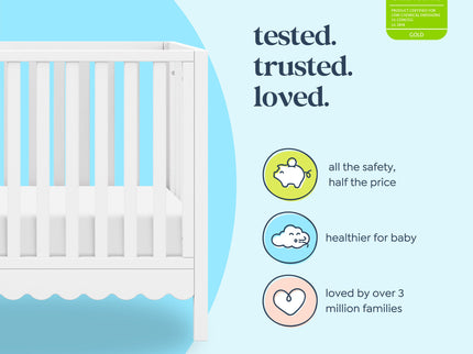 M27801W,DaVinci,Sammy Scallop 4-in-1 Convertible Crib in White