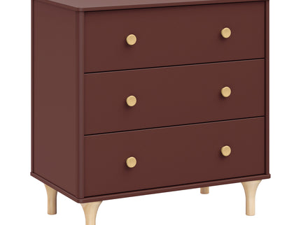 M9023CRN,Babyletto,Lolly 3-Drawer Changer Dresser w/Removable Changing Tray in Crimson/Natural
